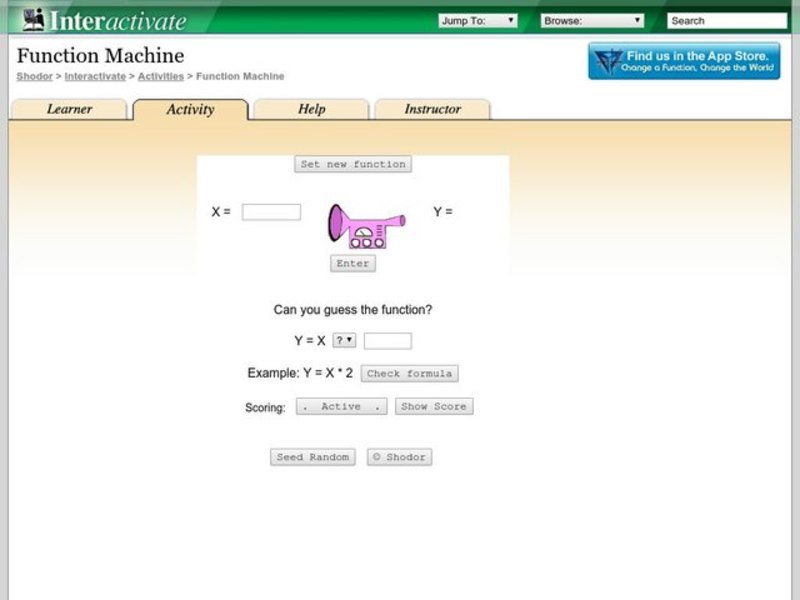 Function Machine Interactive for 6th - 9th Grade | Lesson Planet