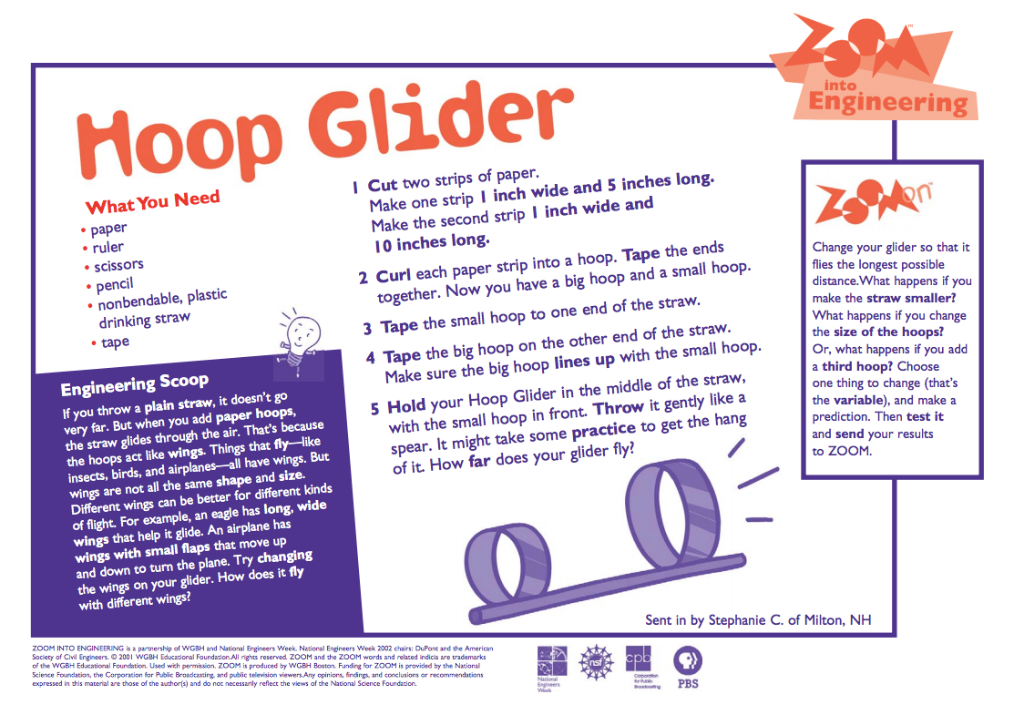 Hoop Glider Activity for 3rd 12th Grade Lesson