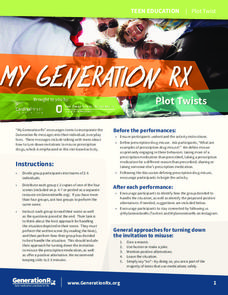 My Generation Rx: Plot Twists Lesson Plan