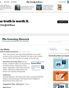 Minding the Media Lesson Plan