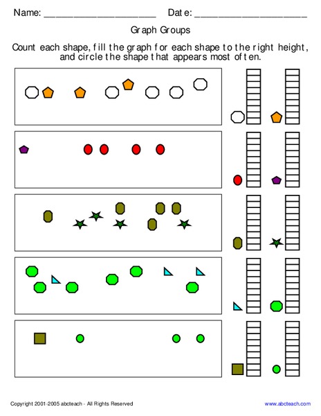Graph Groups Worksheet for Kindergarten - 1st Grade | Lesson Planet