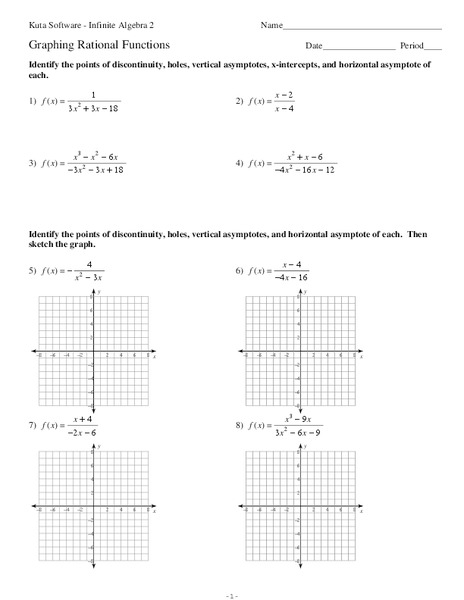 Rational Functions Worksheet Answer Key