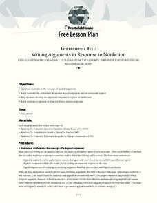Writing Arguments in Response to Nonfiction Lesson Plan