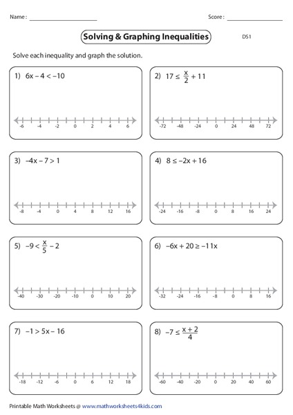 Solving Multi Step Inequalities Worksheet