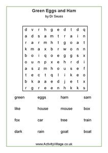 green eggs and ham worksheet for 1st 2nd grade lesson planet