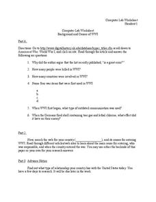 Computer Lab Worksheet Background and Causes of WWI Worksheet for 8th ...