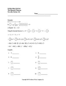 The Binomial Theorem Worksheet