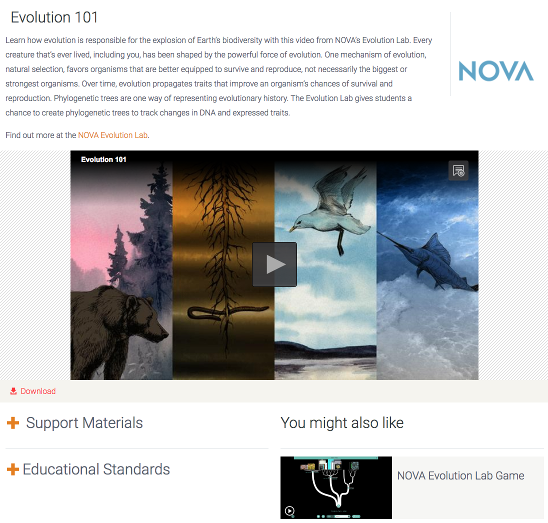 Evolution 101 instructional video for 6th 12th grade lesson planet