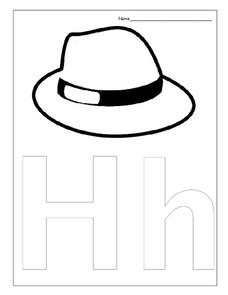 h is for hat worksheet