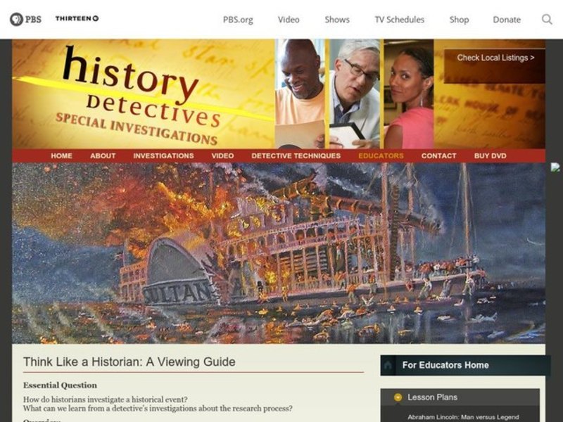 Think Like a Historian A Viewing Guide Lesson Plan for 6th 12th