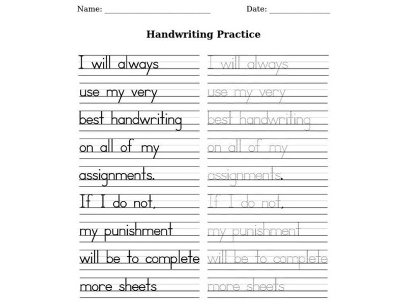 handwriting practice worksheet for 1st 3rd grade lesson planet