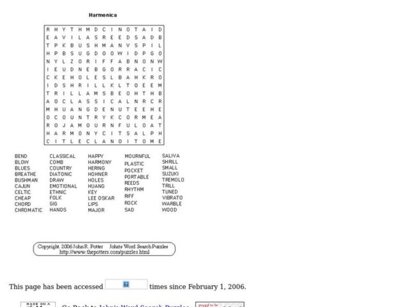 Harmonica Puzzle Worksheet for 3rd 5th Grade Lesson