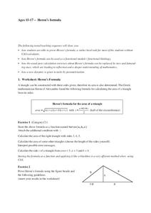Heron's Formula Lesson Plan for 10th Grade | Lesson Planet