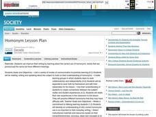 Homonyms Lesson Plan