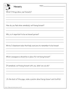 honesty lesson plans worksheets lesson planet