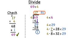 How Do You Divide a Two-Digit Number by a One-Digit Number With a Remainder? Instructional Video