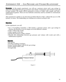 Gas Pressure and Volume Relationship Lab Resource