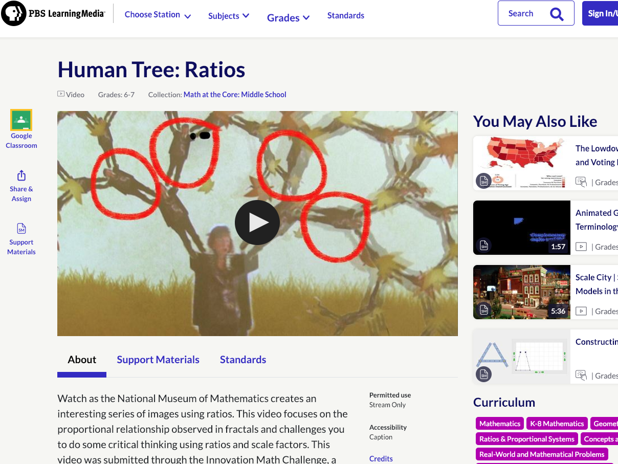 Human Tree Ratios Activity for 6th 7th Grade Lesson
