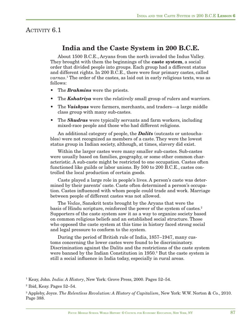 How did the caste system affect indian society picture