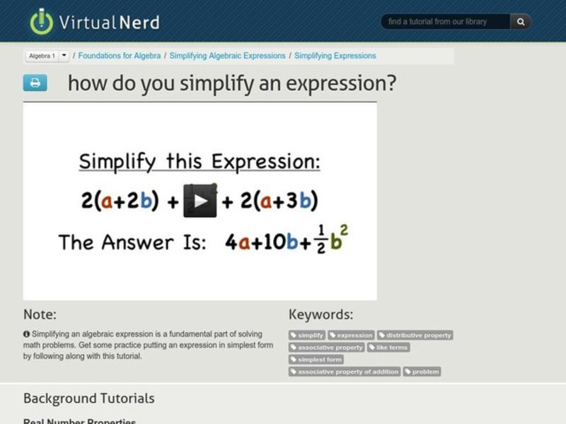 How Do You Simplify an Expression? Instructional Video for 8th - 11th ...