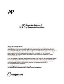 2012 AP® Computer Science A Free-Response Questions AP Test Prep