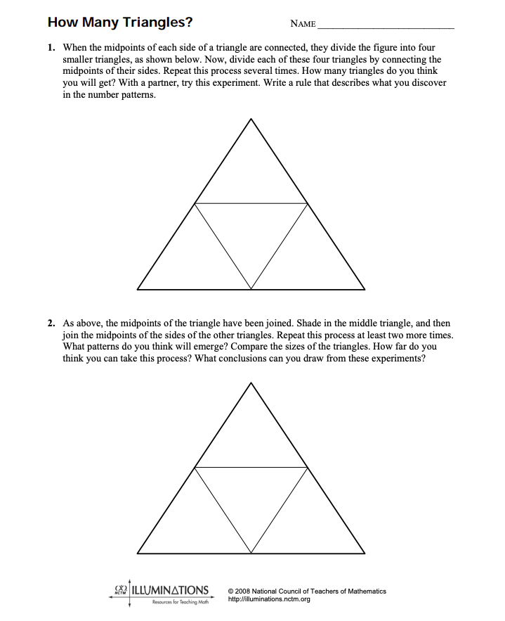 How Many Triangles? Worksheet for 5th 8th Grade Lesson