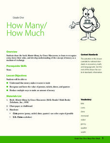 How Many How Much Lesson Plan How Many How Much Lesson Plan