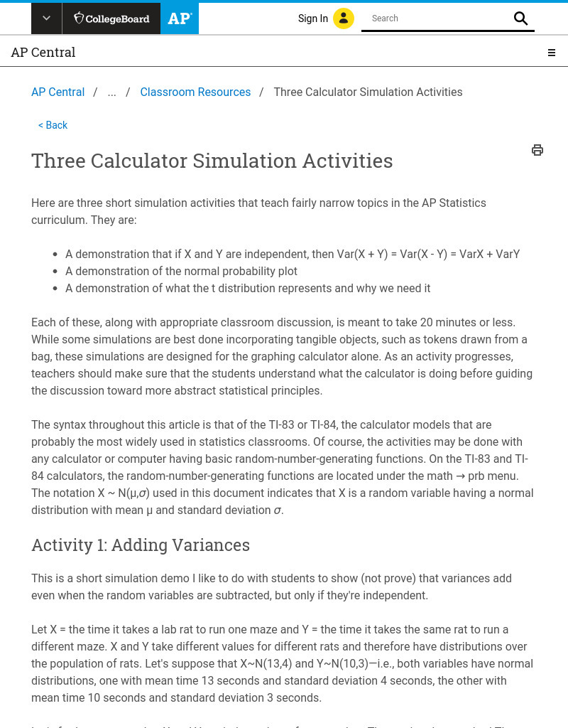 Three Calculator Simulation Activities AP Test Prep for 10th 12th