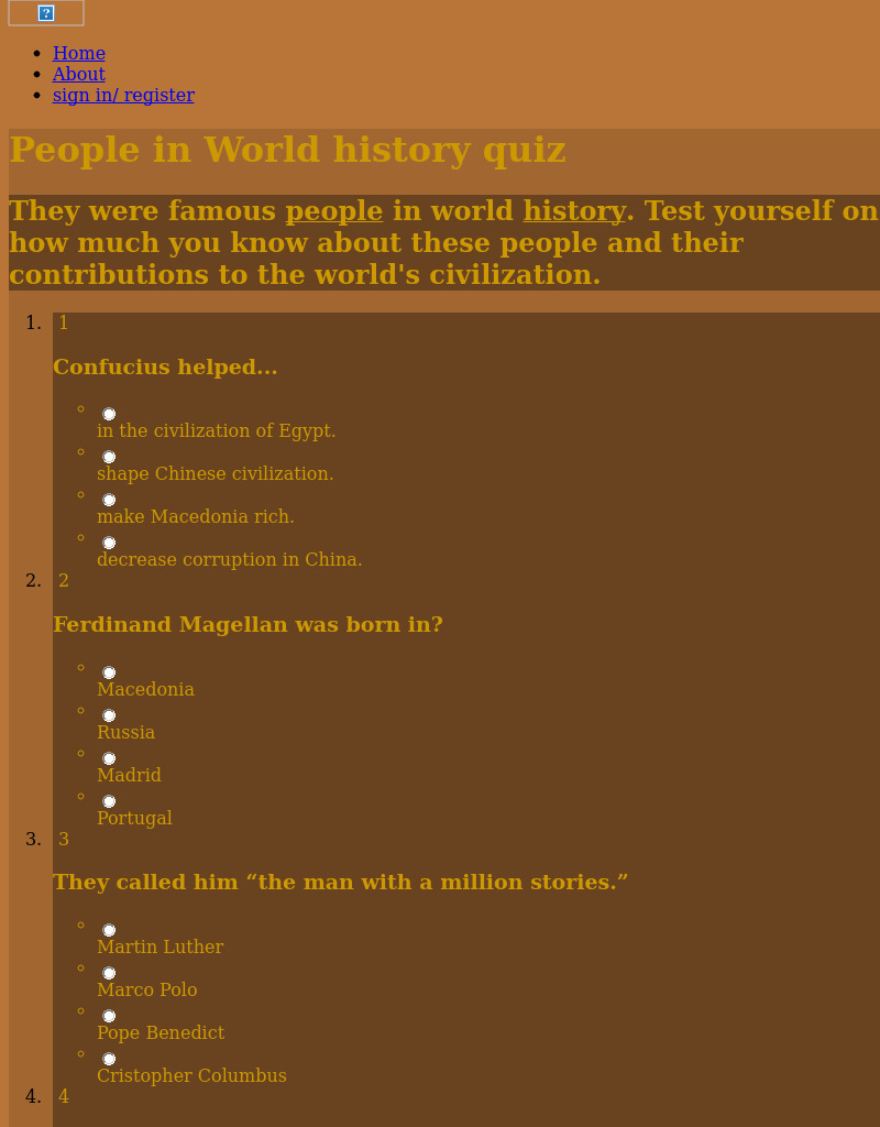 People In World History Quiz Interactive For 7th 12th Grade Lesson People In World History Quiz Interactive For 7th 12th Grade Lesson