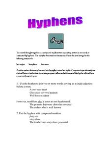 hyphen lesson plans worksheets lesson planet