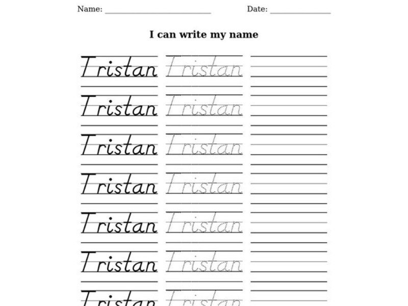 I Can Write My Name Worksheet for Kindergarten - 2nd Grade | Lesson Planet