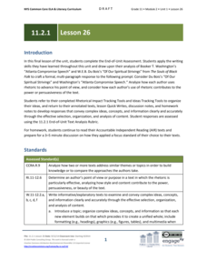 Grade 11 ELA Module 2: Unit 1, Lesson 26 Lesson Plan for 11th Grade ...
