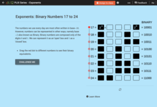 Values Written as Powers: Binary Numbers 17 to 24 Interactive