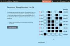 Values Written as Powers: Binary Numbers 9 to 16 Interactive