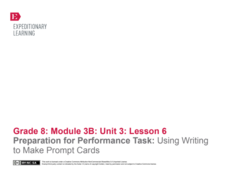 Preparation for Performance Task: Using Writing to Make Prompt Cards Lesson Plan