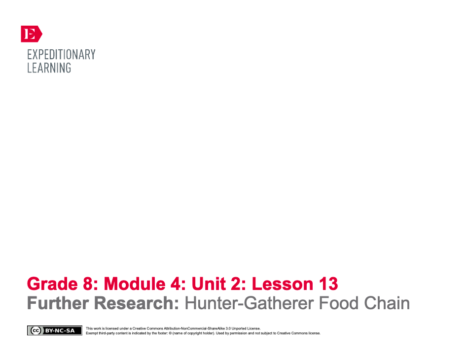Further Research HunterGatherer Food Chain Lesson Plan for 8th Grade