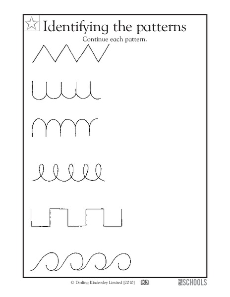 Identifying the Patterns Worksheet for Pre-K | Lesson Planet