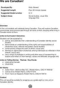 We Are Canadian! Lesson Plan