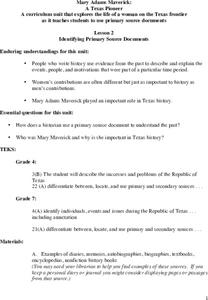 Identifying Primary Source Documents Lesson Plan