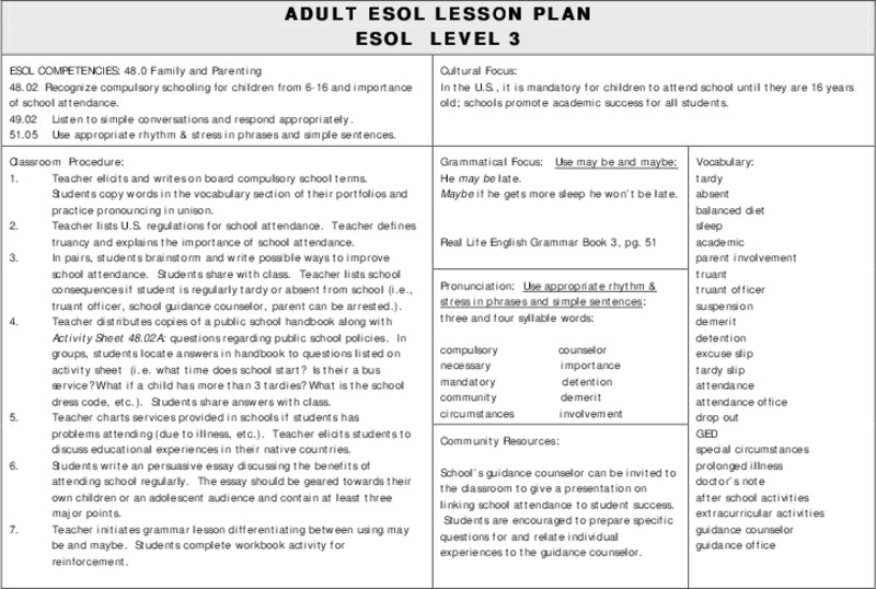 School Safety Lesson Plan for 9th 12th Grade Lesson