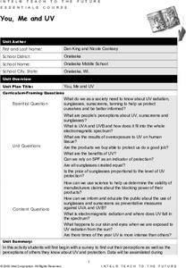 You Me And Uv Lesson Plan For 6th 8th Grade Lesson Planet You Me And Uv Lesson Plan For 6th 8th Grade Lesson Planet