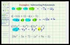Subtracting Polynomials (Example) Instructional Video for 8th - 11th ...