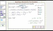 Squaring Binomial Expressions with Two Variables (Example) Instructional Video