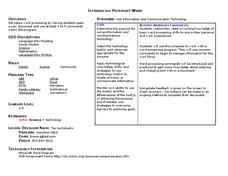 Introducing Microsoft Word Lesson Plan for 9th - Higher Ed | Lesson Planet