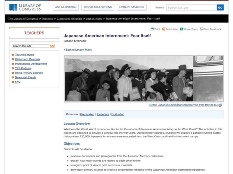 Japanese American Internment Lesson Plan for 5th 8th Grade Lesson