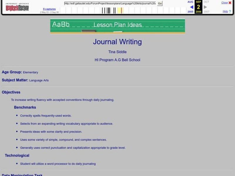 Journal Writing Lesson Plan for 1st - 3rd Grade | Lesson Planet