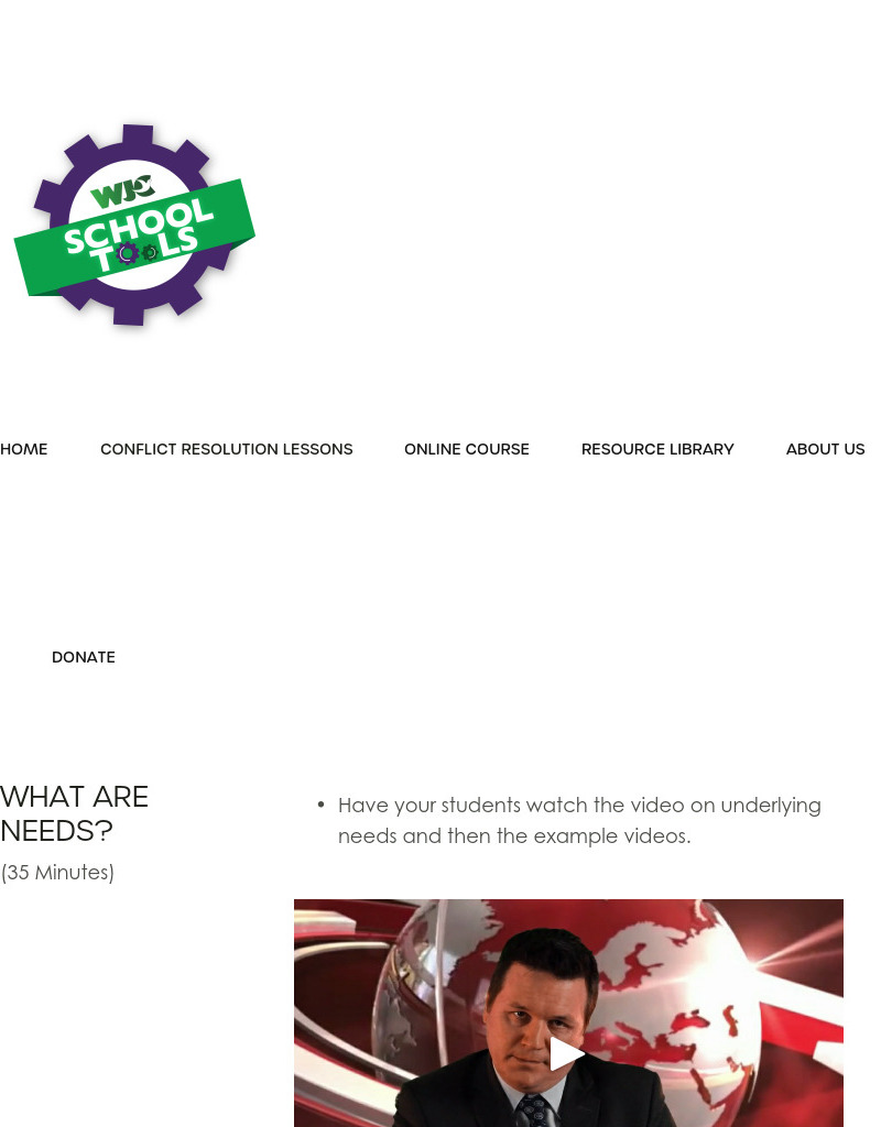 Underlying Needs Lesson Plan for 4th 12th Grade Lesson