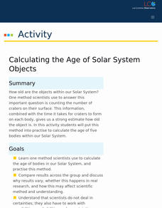 Calculating the Age of Solar System Objects Activity