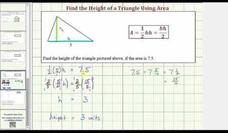 Find the Height of a Triangle Given Area (Odd Base and Decimal Area) (Example) Instructional Video