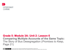 Comparing Multiple Accounts of the Same Topic: The Story of Bus Desegregation (Promises to Keep, Page 21) Lesson Plan